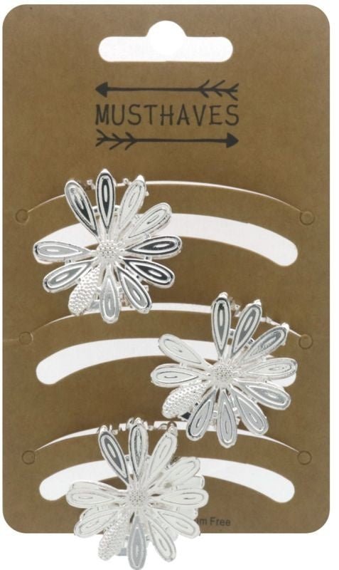 Haarklem flower small zilver 3cm - KOOS • alles voor de kapper - KOOS - Haarmode