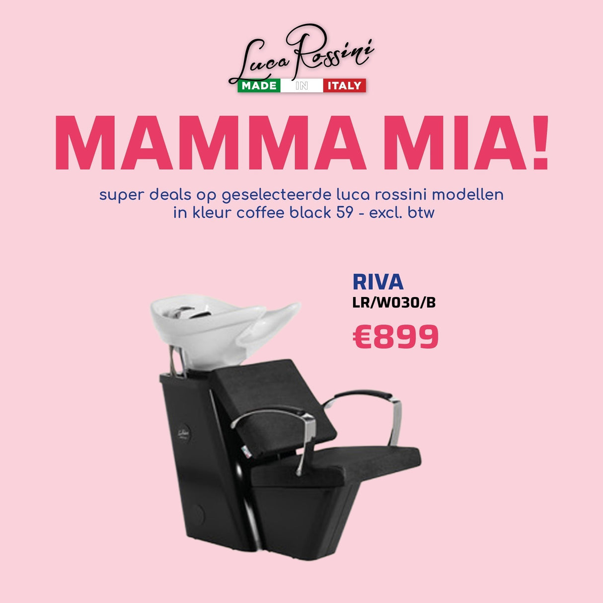 Luca Rossini Wasunit Riva Zwart - MAMMA MIA - KOOS • alles voor de kapper - Luca Rossini - Wasunits