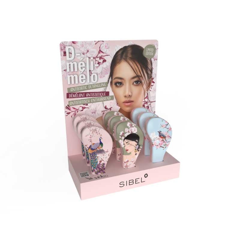 Sibel D-Meli-Melo Ontwarborstel Blossoms From Asia Display 12st - KOOS • alles voor de kapper - Sibel - Ontwarborstels