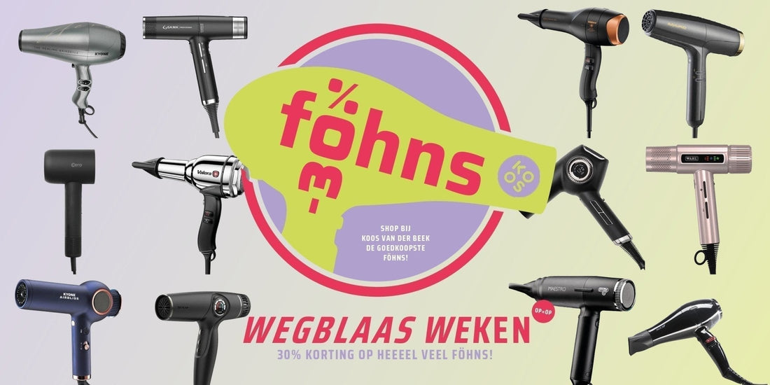 Wegblaasweken: -30% op föhns - KOOS • alles voor de kapper