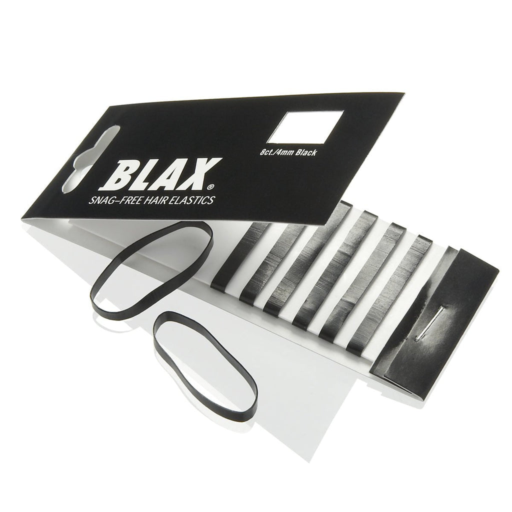 Blax Elastiek 4mm Zwart 8st - KOOS • alles voor de kapper - Blax - Elastiekjes