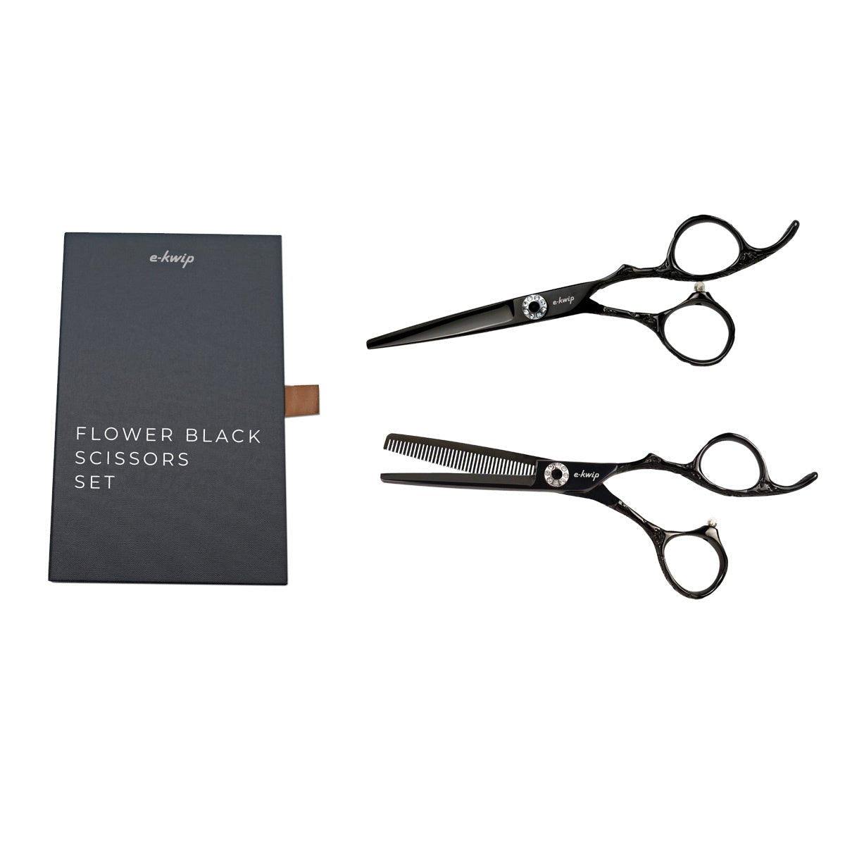 E-Kwip Black Flower Set 5.5 - KOOS • alles voor de kapper - E-kwip - Kappersschaar