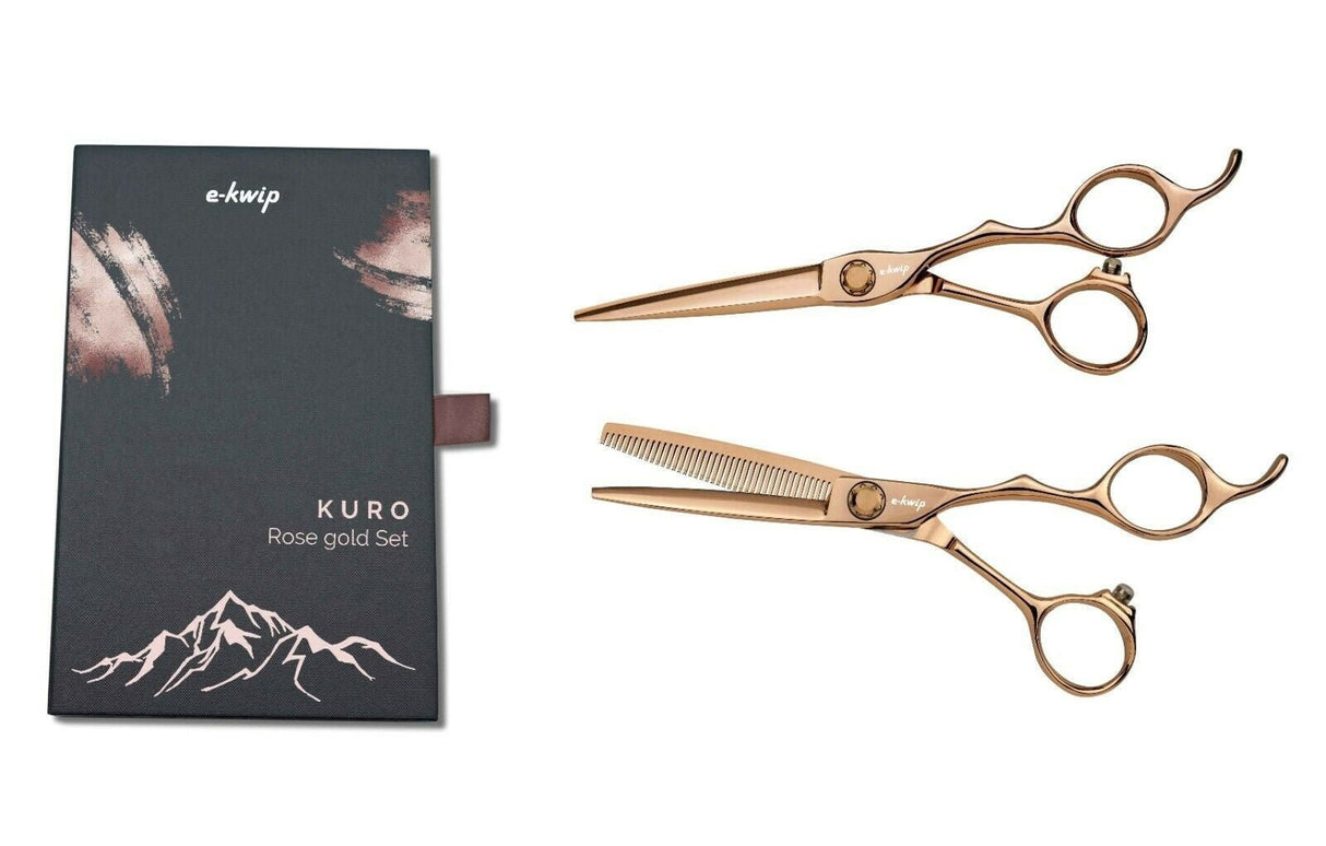 E-Kwip Kuro Rose Gold 5.5 Scharenset 0481 - KOOS • alles voor de kapper - E-kwip - Kappersschaar