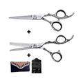 E-Kwip Schaar Set Flower + Gratis Vienna Tooltas - KOOS • alles voor de kapper - E-Kwip - Kappersschaar