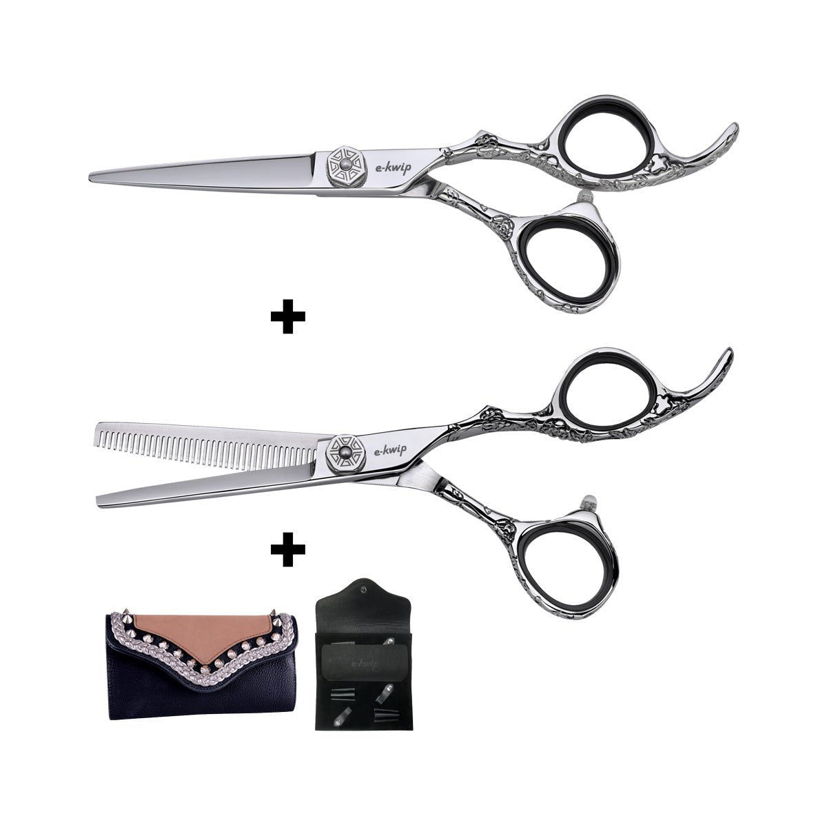 E-Kwip Schaar Set Flower + Gratis Vienna Tooltas - KOOS • alles voor de kapper - E-Kwip - Kappersschaar