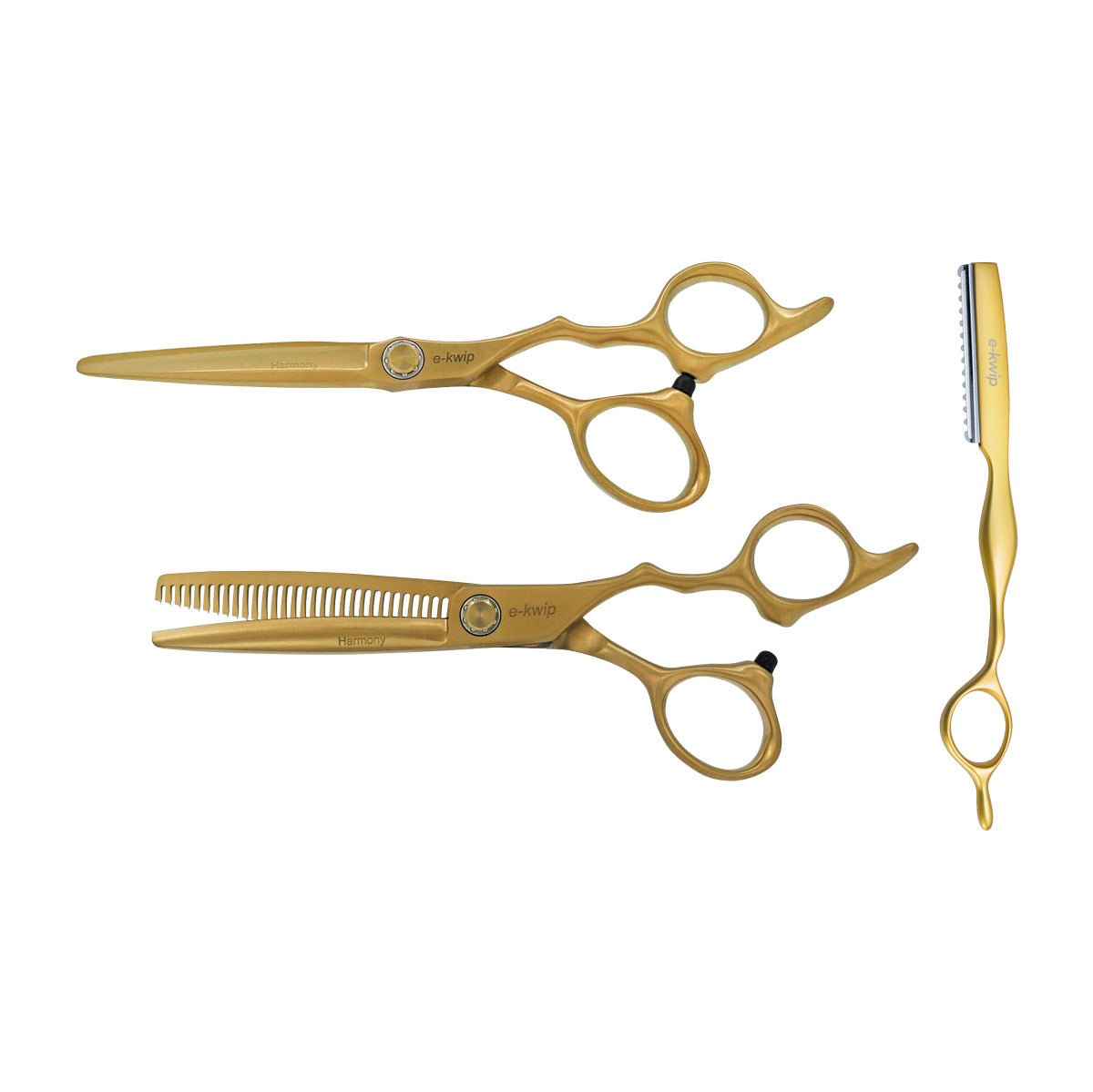 E-Kwip Schaar Set Harmony Mat Goud - KOOS • alles voor de kapper - E-Kwip - Kappersschaar