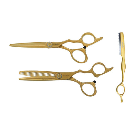 E-Kwip Schaar Set Harmony Mat Goud - KOOS • alles voor de kapper - E-Kwip - Kappersschaar