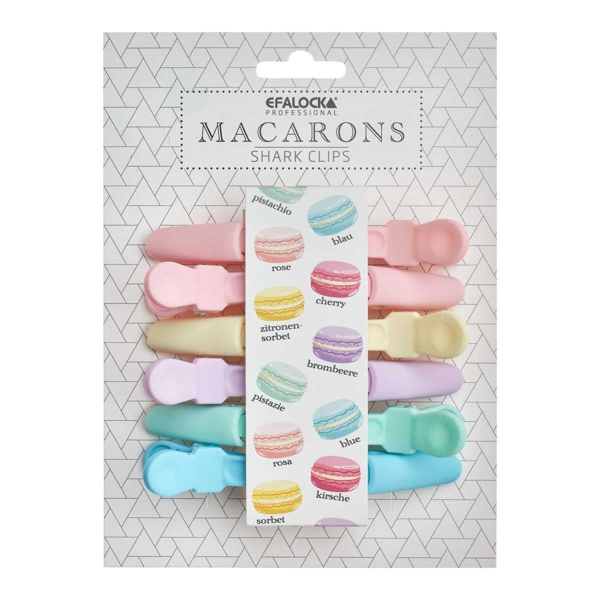 Efalock Macarons Shark Clips Pastel 6st - KOOS • alles voor de kapper - Efalock - Verdeelklemmen
