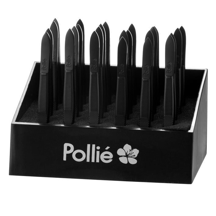 Eurostil Tweezers Pincet Zwart Display 24st - KOOS • alles voor de kapper - Eurostil - Epileren