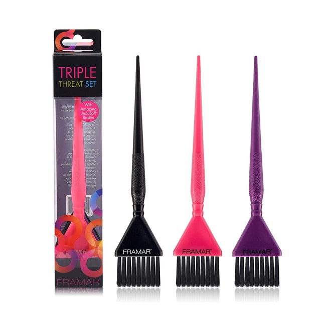 Framar Verfkwast Smal Set Triple Threat 3st - KOOS • alles voor de kapper - Framar - Verfkwasten