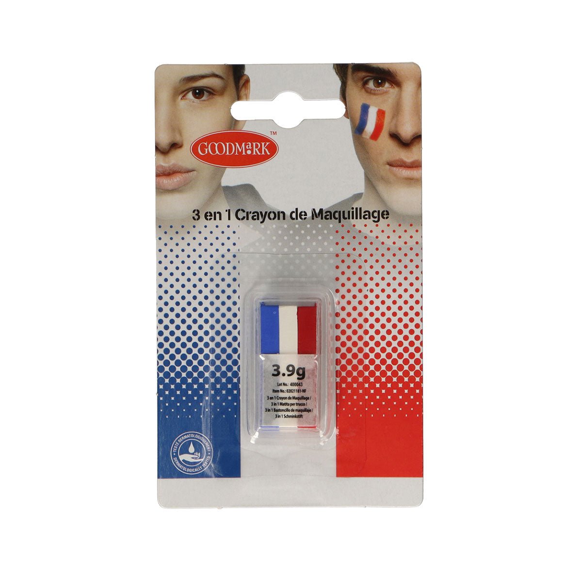 Goodmark 3-in-1 Schminkstick Rood-Wit-Blauw 3,9g - KOOS • alles voor de kapper - Goodmark - Kleurspray & kleurgel