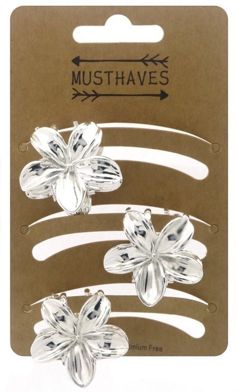 Haarklem flower metal zilver 3 cm - KOOS • alles voor de kapper - KOOS - Haarmode