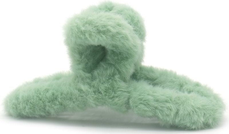 Haarklem fluffy mint groen 12,5cm - KOOS • alles voor de kapper - KOOS - Haarmode