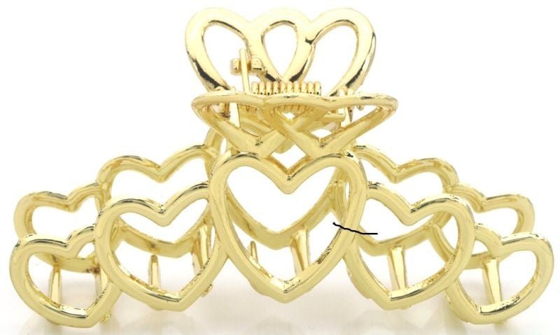Haarklem gold hearts 7,5cm - KOOS • alles voor de kapper - KOOS - Haarmode