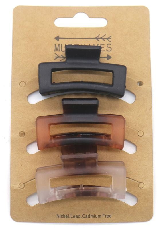 Haarklem set 3 stuks 4,5 cm rechthoek - KOOS • alles voor de kapper - KOOS - Haarmode