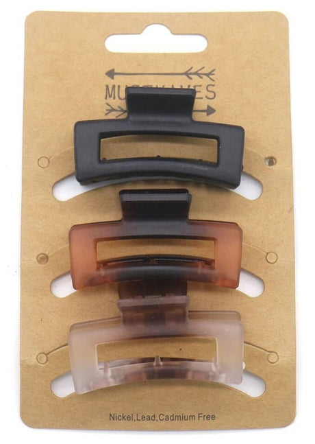 Haarklem set 3 stuks 4,5 cm rechthoek - KOOS • alles voor de kapper - KOOS - Haarmode