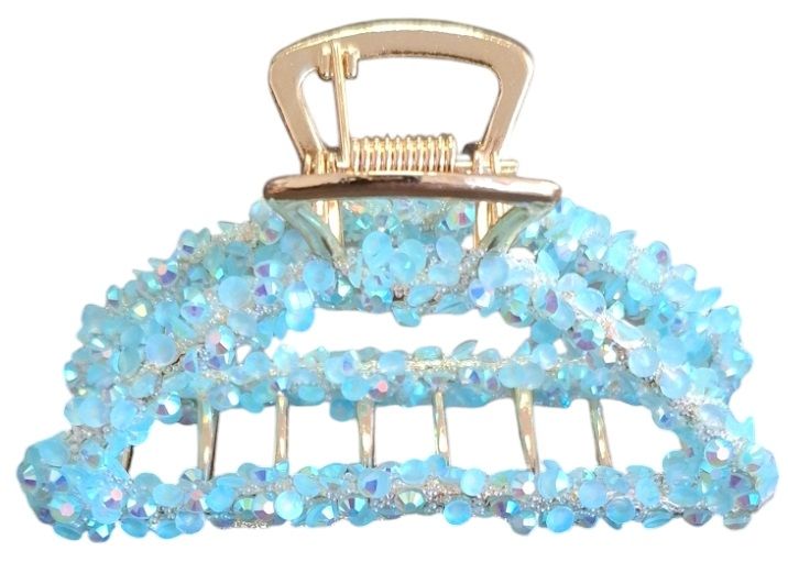 Haarklem sparkle 8cm turqoise - KOOS • alles voor de kapper - KOOS - Haarmode