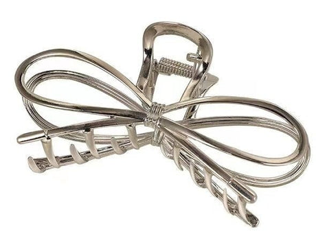 Haarklem strik zilver metaal 10cm - KOOS • alles voor de kapper - KOOS - Haarmode
