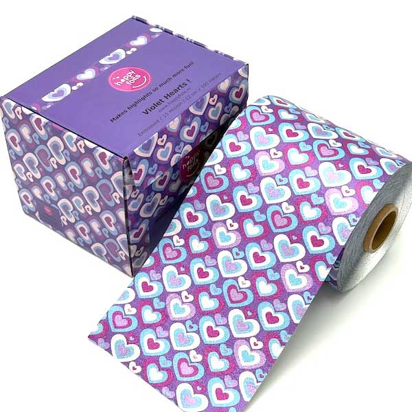 Happy Foils Violet Hearts Embossed Highlight Folie 100m - KOOS • alles voor de kapper - Happy Foils - Folies
