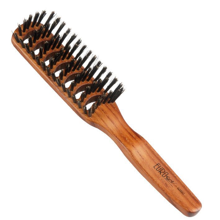 Houten heren borstel wildzwijn haar 7 rij - KOOS • alles voor de kapper - Eurostil - Haarborstels