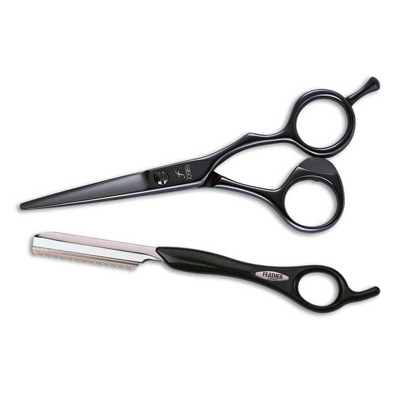 Joewell X-set Black 5.75 + gratis Feather mes - KOOS • alles voor de kapper - Joewell - Kappersschaar