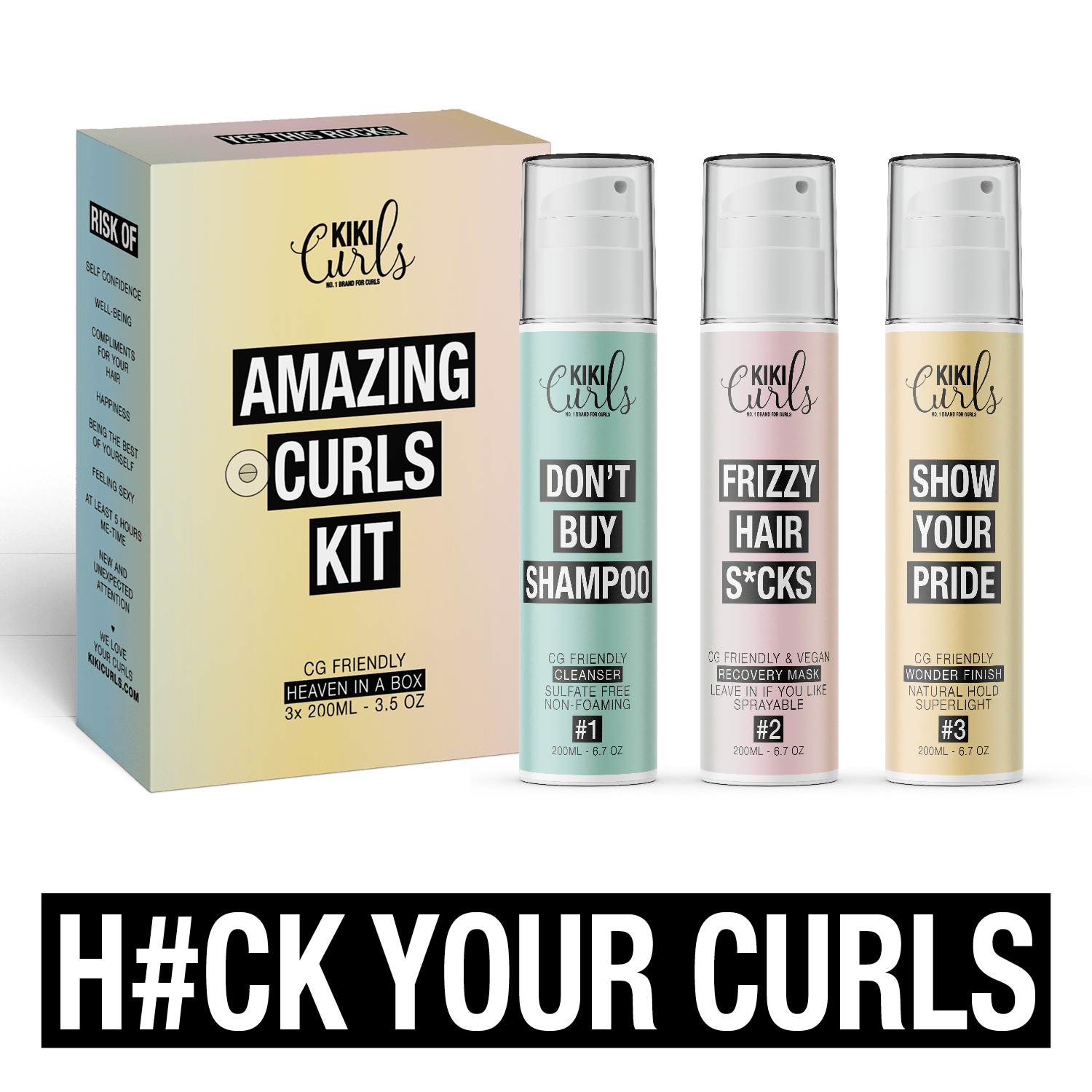 Kiki Curls Heaven in a Box 3x200ml - KOOS • alles voor de kapper - Kiki Curls - Krullen