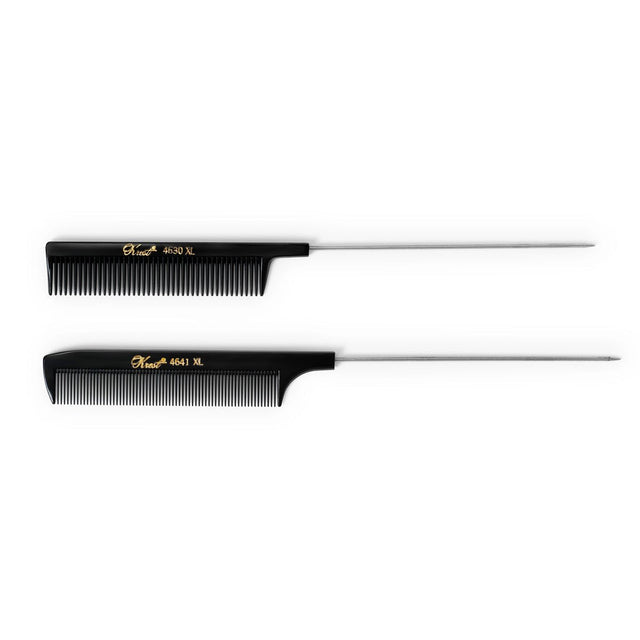 Krest Puntkam Zwart 4646 XL Set 2st - KOOS • alles voor de kapper - Krest - Highlightkammen