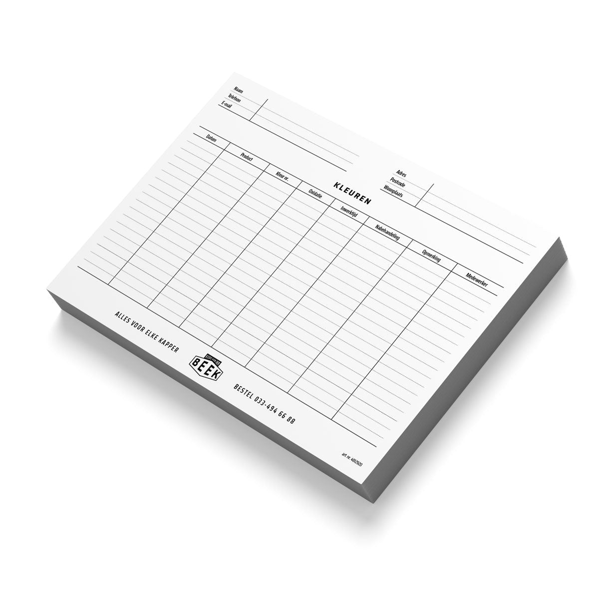 KvdB Klantenkaarten Kleuren/Permanenten 100st - KOOS • alles voor de kapper - KOOS - Planners