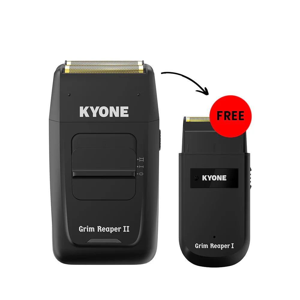 Kyone Grim Reaper II Dual Foil Shaver + gratis Grim Reaper I Single Foil Shaver - KOOS • alles voor de kapper - Kyone - Scheerapparaten