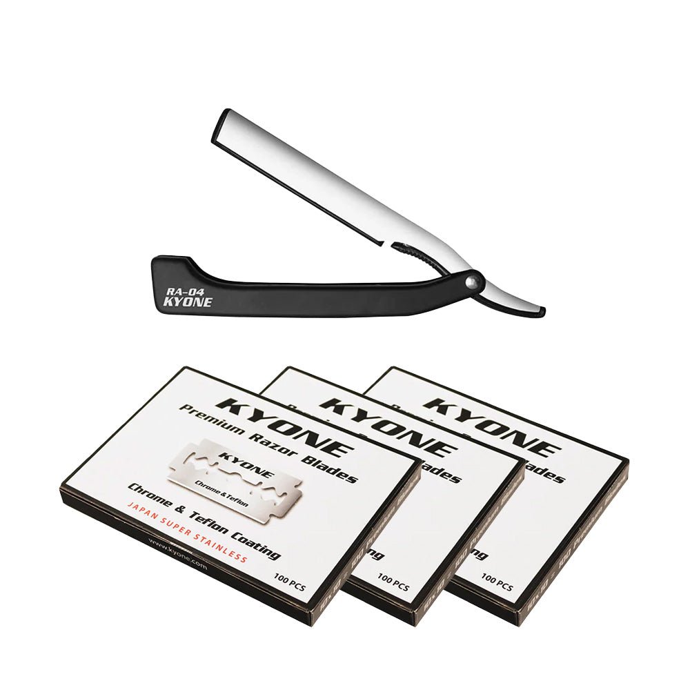 Kyone Set RA-04 Razor + gratis 300 DE-blades - KOOS • alles voor de kapper - Kyone - Kappersmes