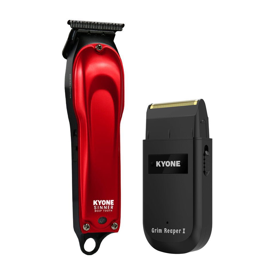 Kyone Set Sinner Deep Tooth Trimmer + gratis Grim Reaper Single Foil Shaver - KOOS • alles voor de kapper - Kyone - Trimmers