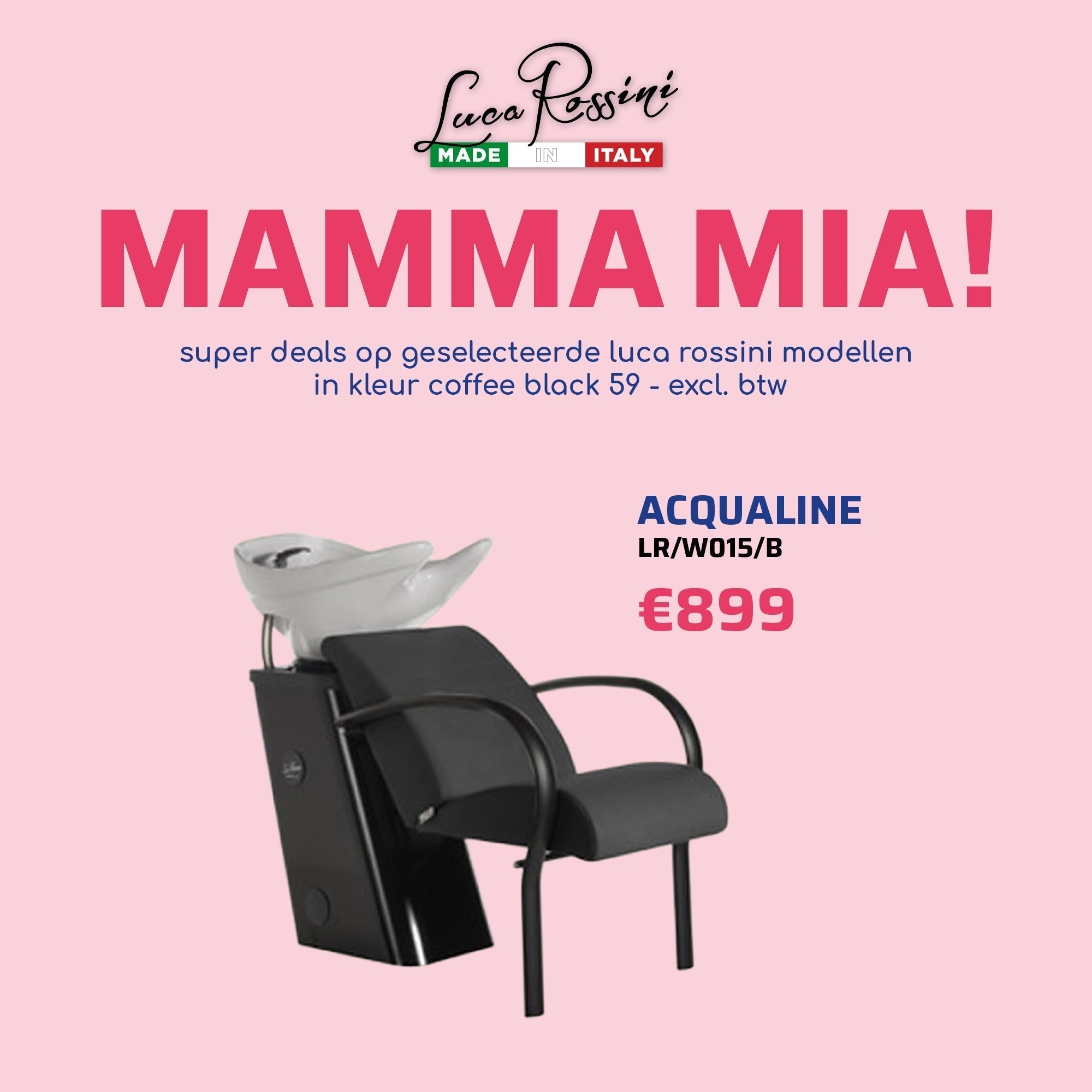 Luca Rossini Wasunit Acqualine Zwart - MAMMA MIA - KOOS • alles voor de kapper - Luca Rossini - Wasunits