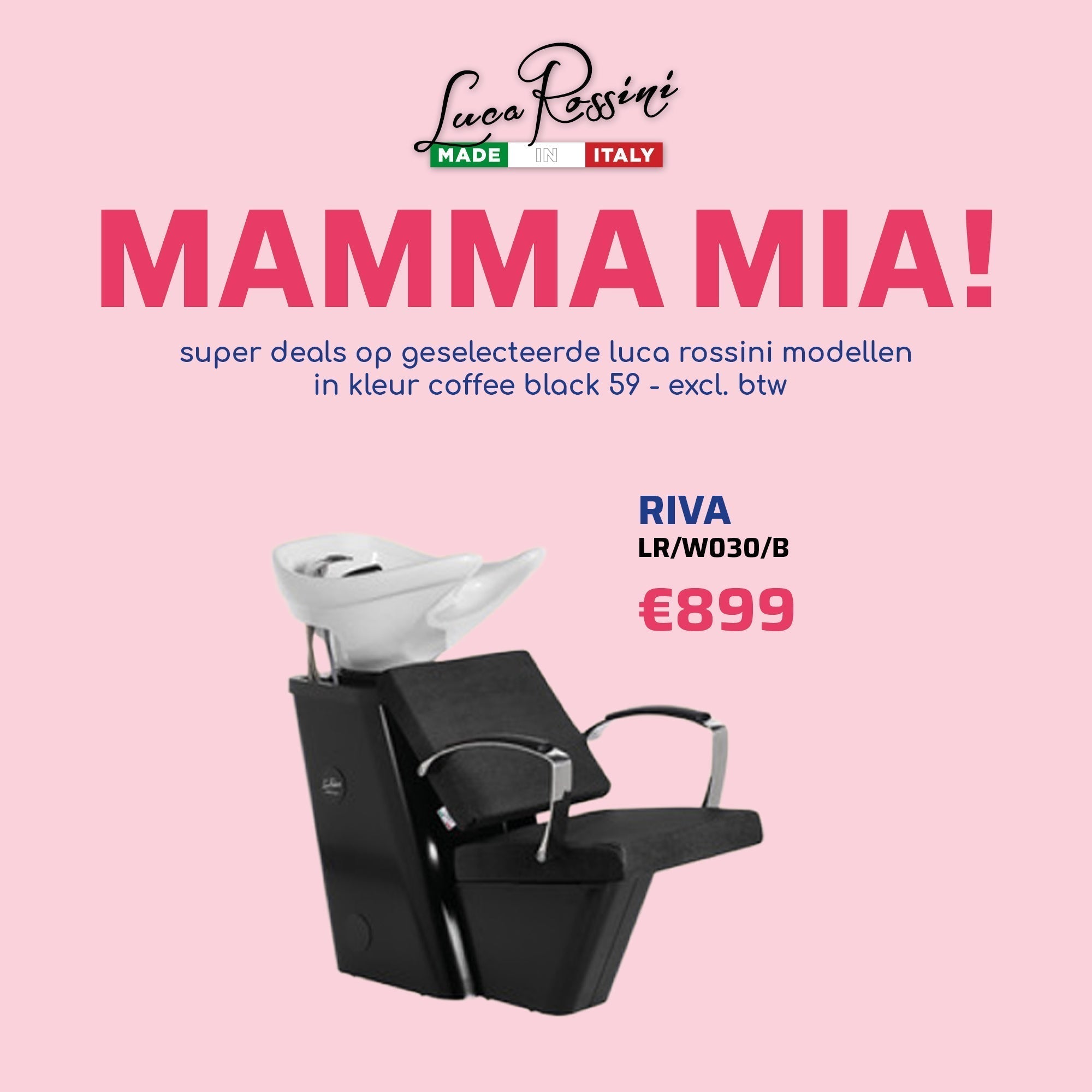 Luca Rossini Wasunit Riva Zwart - MAMMA MIA - KOOS • alles voor de kapper - Luca Rossini - Wasunits