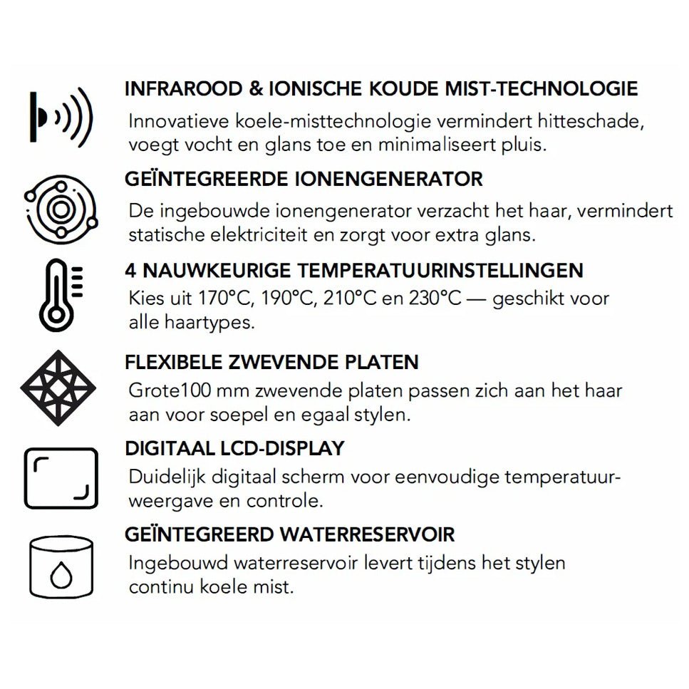Max Pro Infra Steam Straightener - KOOS • alles voor de kapper - Max Pro - Stijltangen