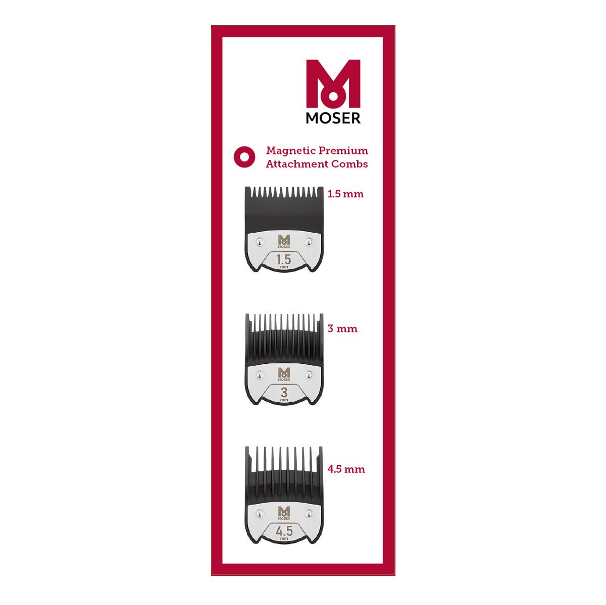 Moser Set Magnetic Premium Opzetkammen S 3st - KOOS • alles voor de kapper - Moser - Opzetkammen