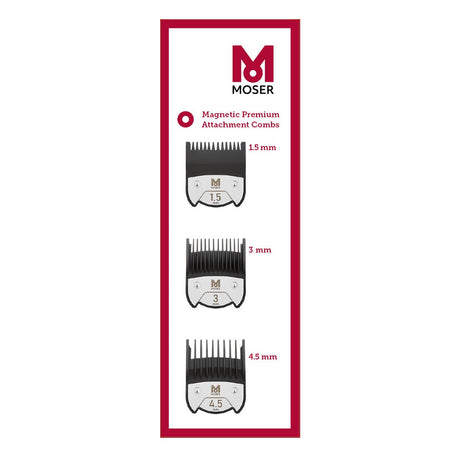 Moser Set Magnetic Premium Opzetkammen S 3st - KOOS • alles voor de kapper - Moser - Opzetkammen