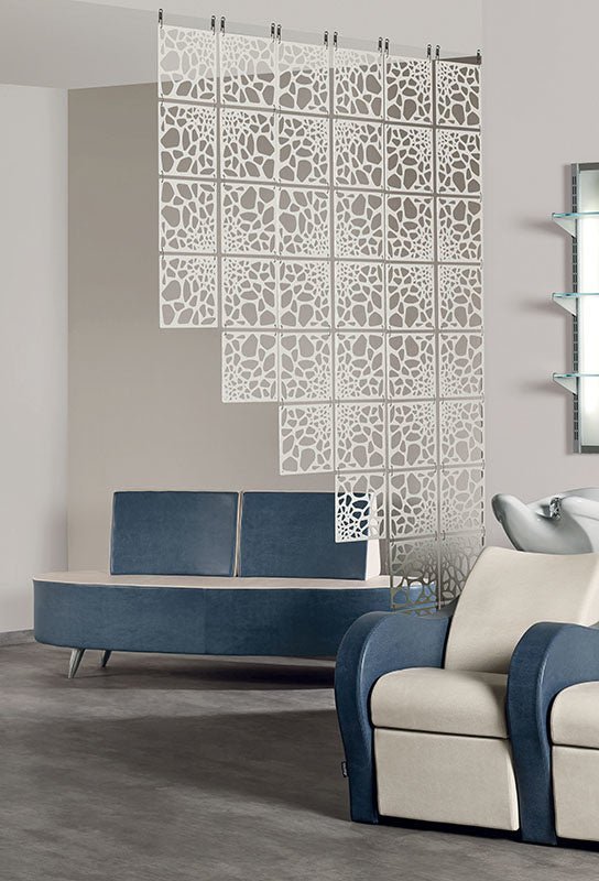 SA Curtain White Set 20 Squares With Hooks - KOOS • alles voor de kapper - Salon Ambience - Meubels