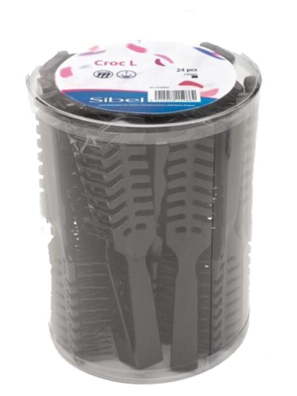 Sibel Croc L Fohnborstels Zwart Set 24st - KOOS • alles voor de kapper - Sibel - Fohnborstels