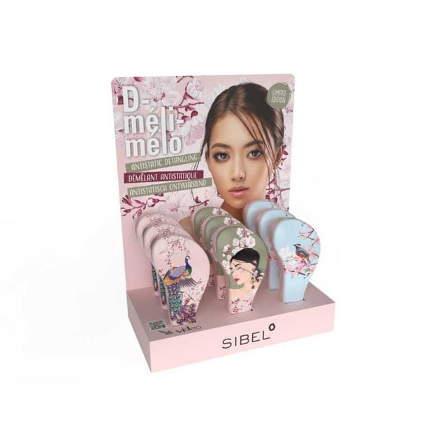 Sibel D-Meli-Melo Ontwarborstel Blossoms From Asia Display 12st - KOOS • alles voor de kapper - Sibel - Ontwarborstels