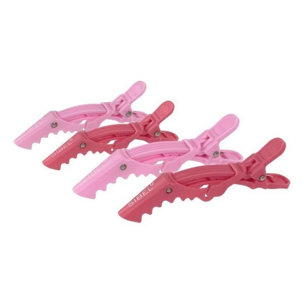 Sibel Gator Clips 11cm Roze 6st - KOOS • alles voor de kapper - Sibel - Verdeelklemmen