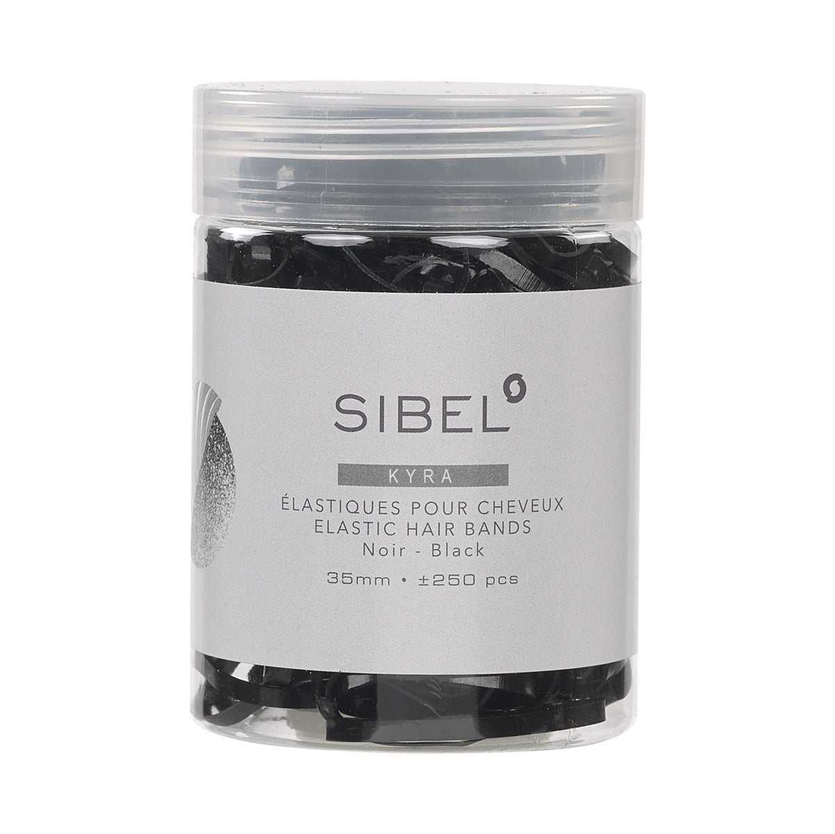 Sibel Haarelastiekjes Kyra Zwart 45mm 50st - KOOS • alles voor de kapper - Sibel - Elastiekjes