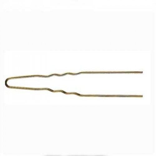 Steekspeld Geribbeld Goud 75x1,2mm Pakje 50st - KOOS • alles voor de kapper - Comair - Schuifjes & spelden